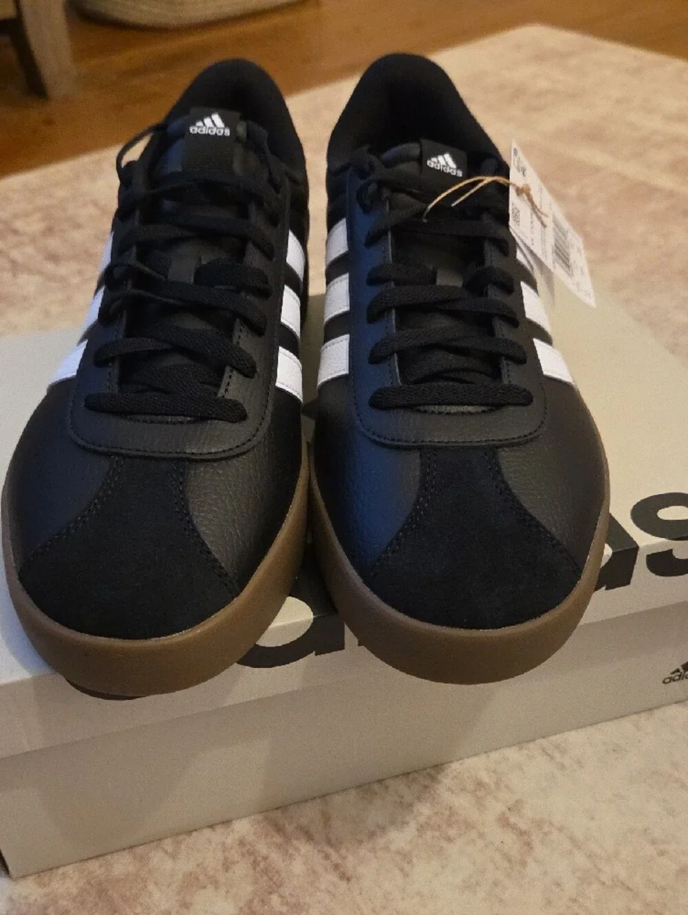 NWT. adidas Black and White VL Court 3.0 Skate Shoes